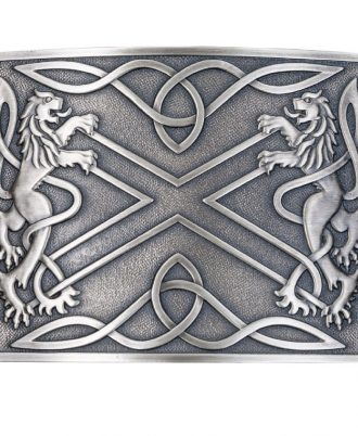 The Saltire & Lions Rampet Kilt Belt Buckle